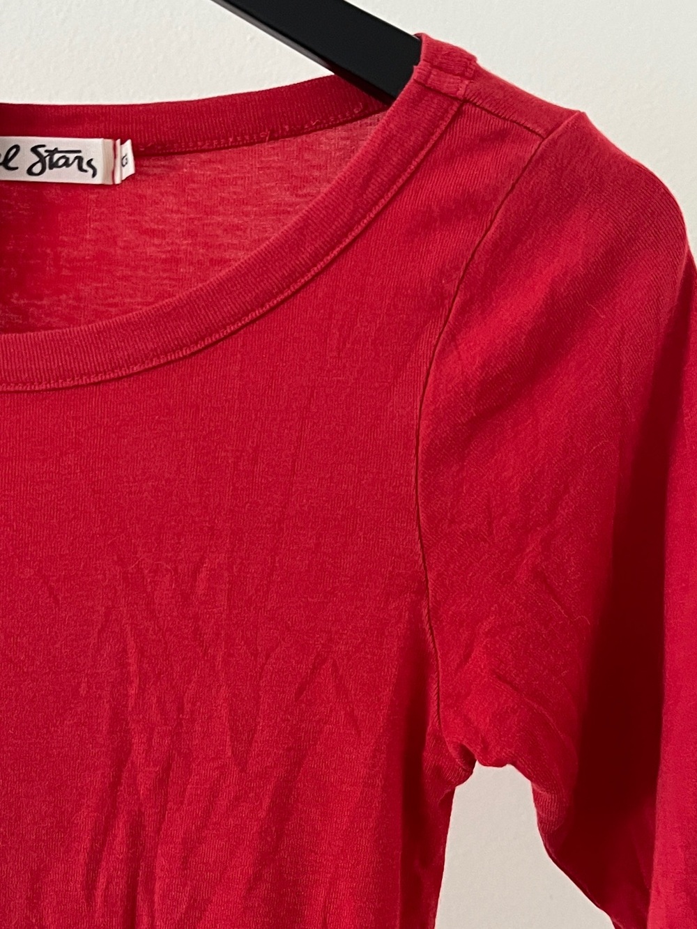 ❤️ Michael Stars Red Supima Cotton Tee | Made in USA | Stretch One Size Top - Picture 9 of 11